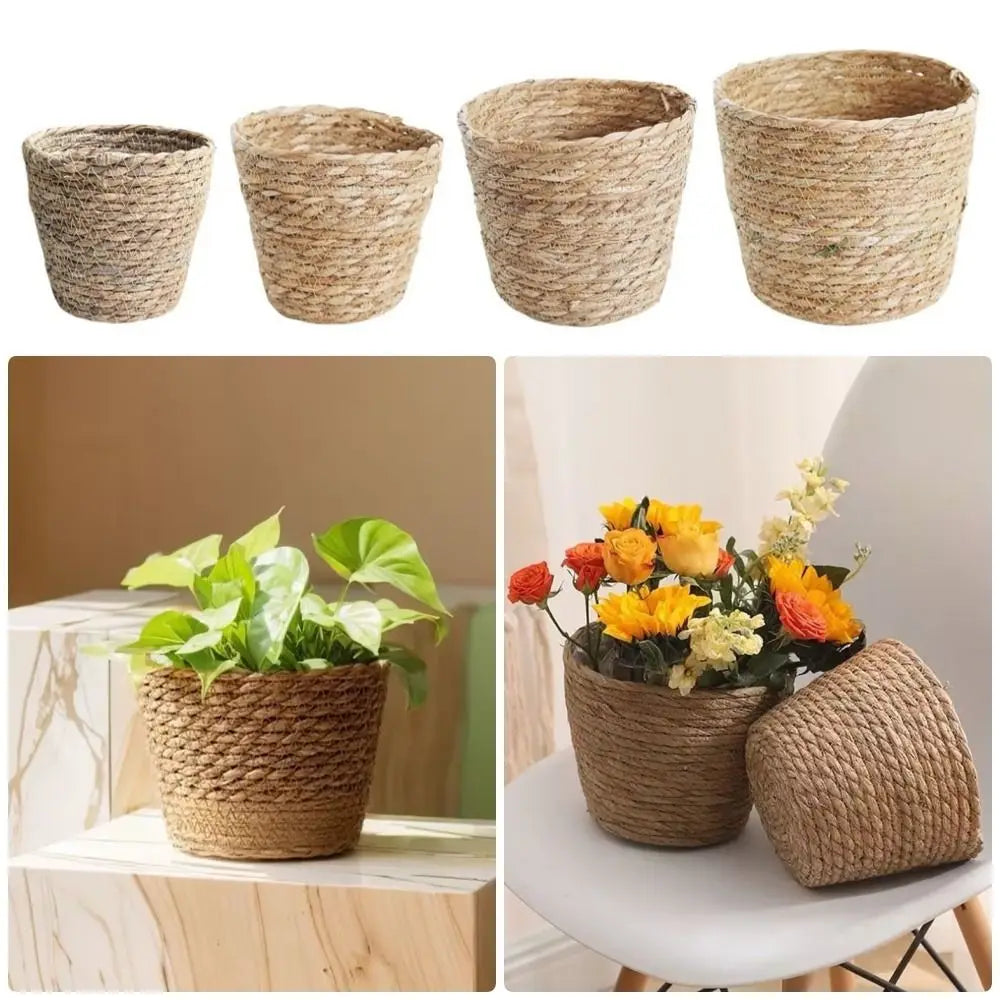 Garden Terraces Flower Pot Basket Planter Furniture Decoration Grass