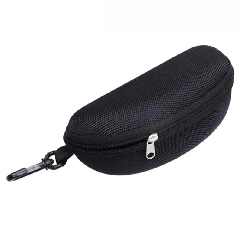 NEW Portable Sunglasses Case Protector Oxford Cloth Hard EVA Zippered Eyeglasses Case with Carabiner Unisex Eyewear Accessories Vue black