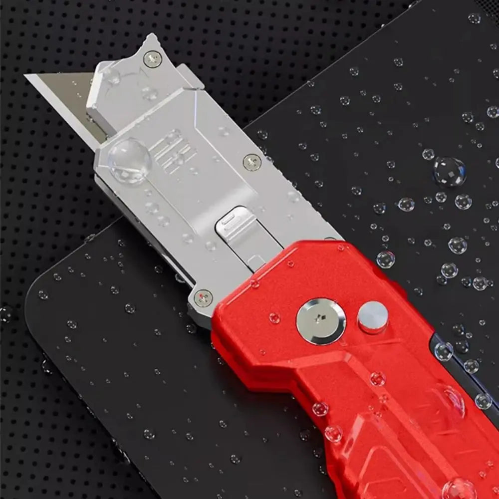 Utility Spatula Manual Utility Knife Safety Lock Folding Gluing Knife Rotary Cutter Head Dual Purpose Sewing Glue Removal Tool Vue