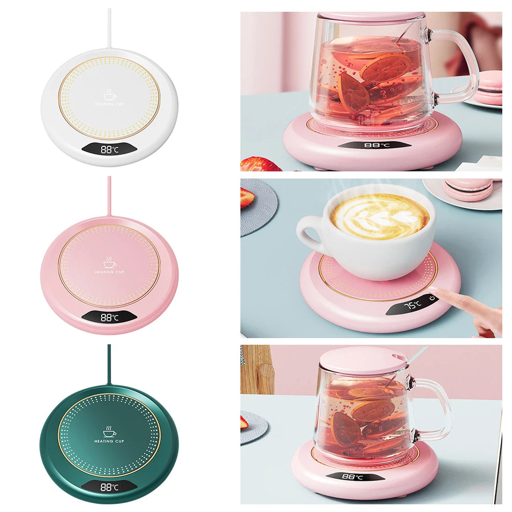 1-3PCS Intelligent Coffee Cup Heater with Thermostat, Coaster, and Gravity Switch - Perfect for Hot Coffee, Tea, Espresso, Milk Vue