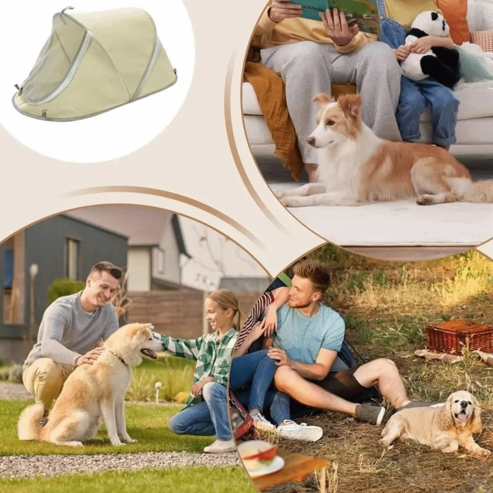 Portable Breathable Foldable Pet Tent Removable Sunproof Cat Sleeping Bed Ventilated Mosquito-Proof Dog Cave Hut Puppy Vue