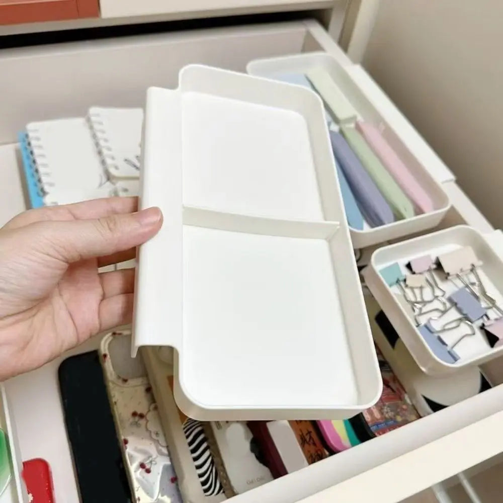 4PCS Plastic Hanging Storage Box Wall Mounted with Dividers Cosmetics Storage Box Space Saving Stationery Storage Box Vue