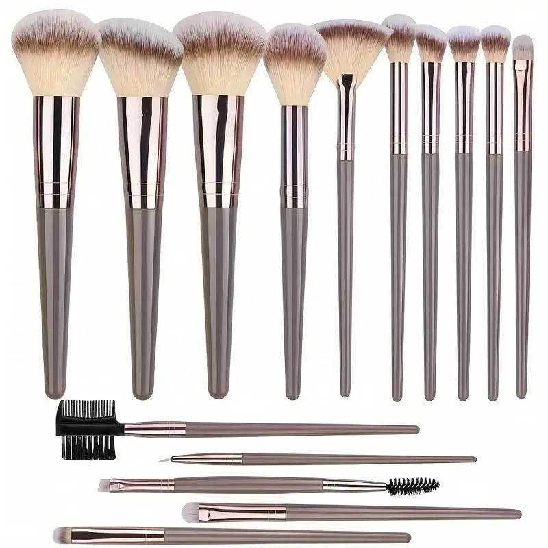 10-20PCS Premium Makeup Brushes Set with Hairband Wrist Rest Silicone Sponge Ball Powder Puff And Cleaning Tool Included Vue 15BR