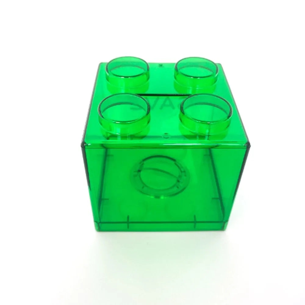 Transparent Funny Change Box Home Decor Piggy Bank Building Block Vue green