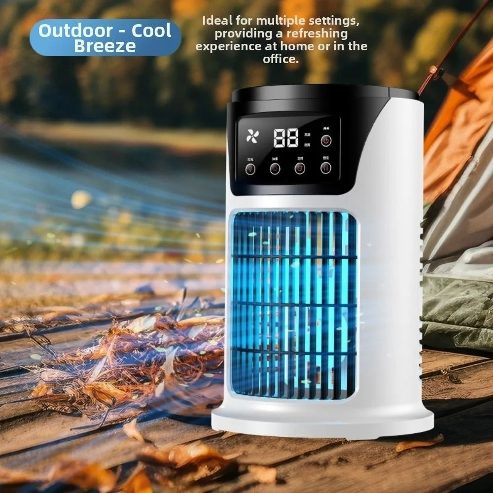 6 Speeds Misting Fan Compact Design 300ML Water Tank Portable Air Conditioner Water Mist Atomization Low-Noise Operation Vue