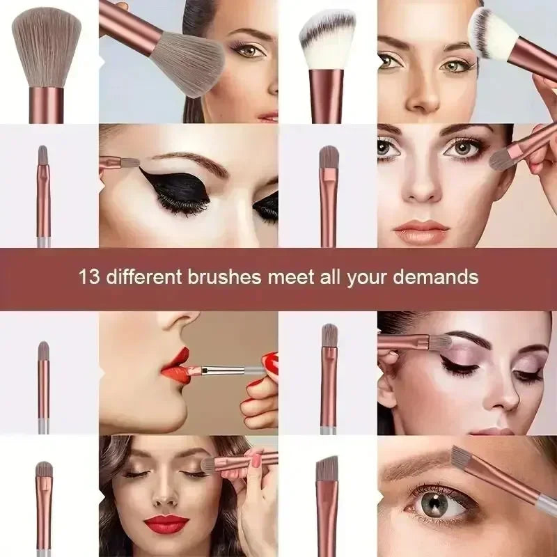Professional Makeup Brush Set - Soft Fluffy Kabuki & Blending Brushes for Foundation, Powder, Eyeshadow | Beauty Tools Kit Vue