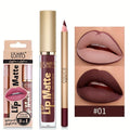 Lip Gloss and Lip Liner Set, Long-Lasting Matte Finish, Smooth and Precise Lip Liner with Non-Stick, Smudge-Proof Lip Gloss Vue 21142-01