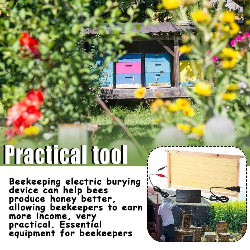 ABKW-For Beehive Electric Embedder 60W Heating Device Wax Foundation Wire For Bee Keeper Tool EU Plug Vue Black