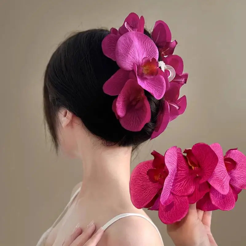 Spring Phalaenopsis Ombré Hair Clip Elegant Orchid Floral Hair Accessories Versatile High End Design for Photoshoot Vue Default Title