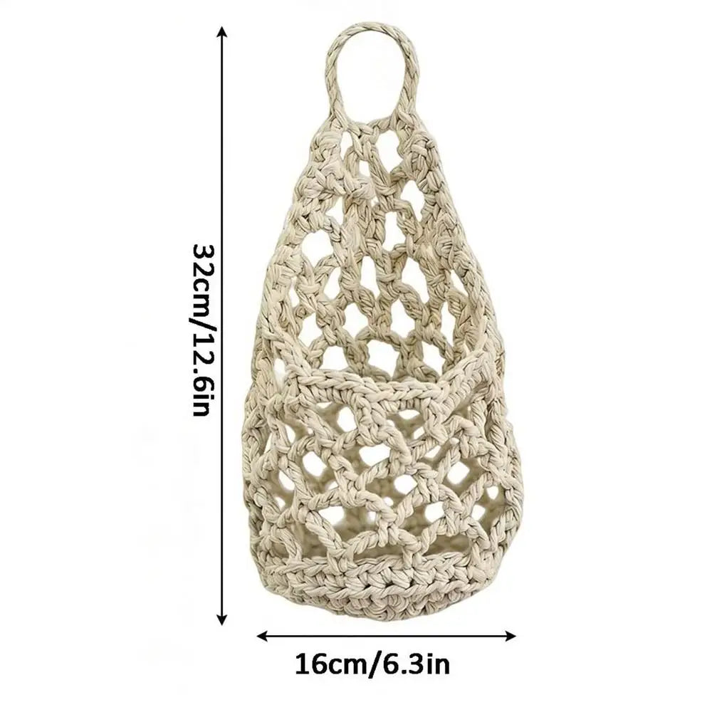 32x16cm Cotton Rope Indoor Plant Hanger, Macrame Planter Holder for Home Living Room Balcony Decor, Hanging Flower Pot Stand Vue B