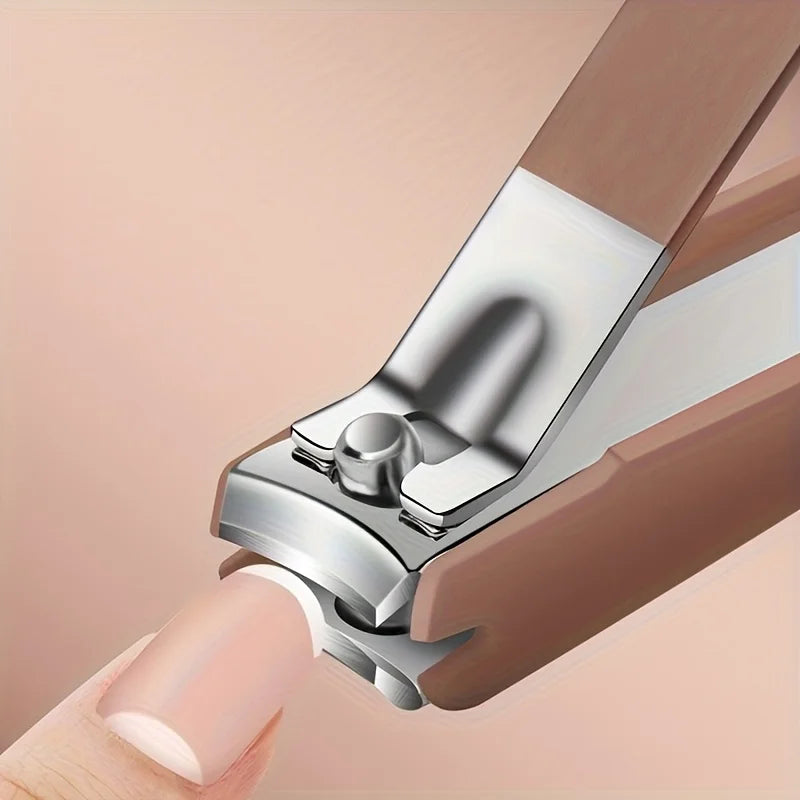 1pc Anti-Splash Nail Clipper for Thick Toenails & Fingernails - Curved Blade, Wide Mouth Design, Splash-Proof Ergonomic Handle - Vue