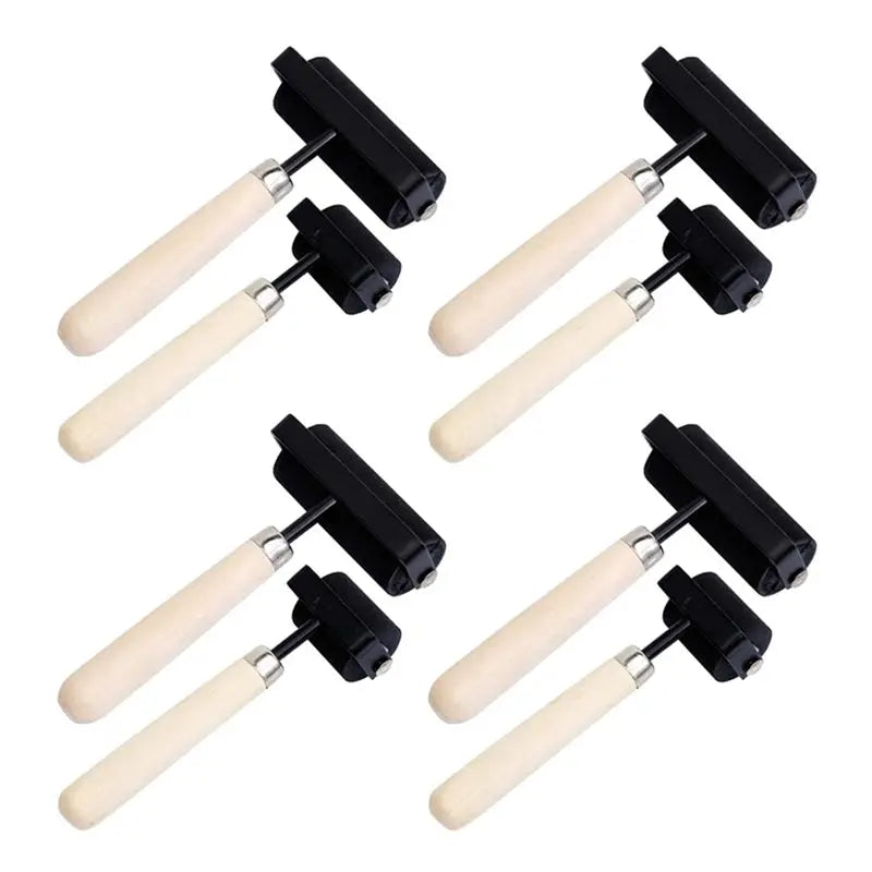 ABKW-1.5 Inch And 3 Inch Hard Rubber Roller Heavy Steel Frame Craft Tools 12 Pieces Vue