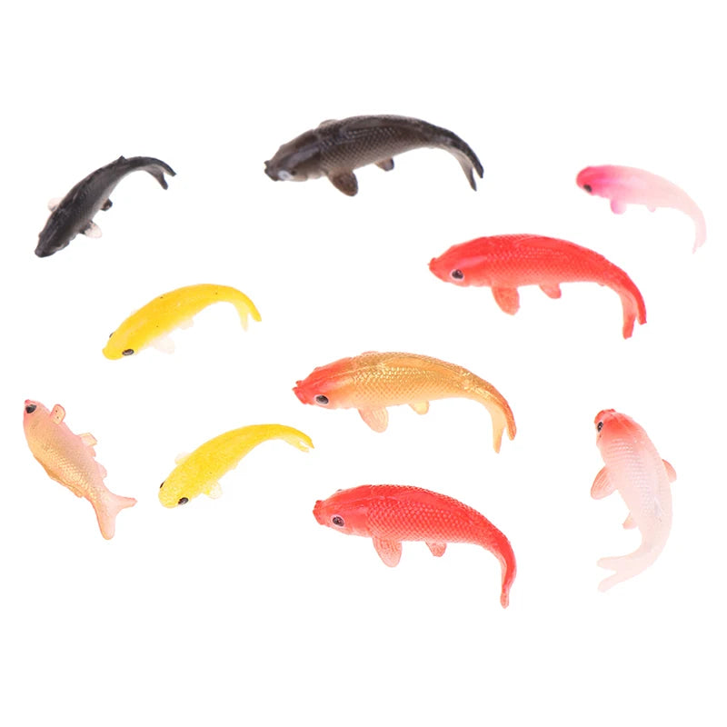 5pcs DIY Decorative Goldfish Figurines Dollhouse Miniature Model Fish Carp Simulation Animals For Kids Toys Home Decor Vue