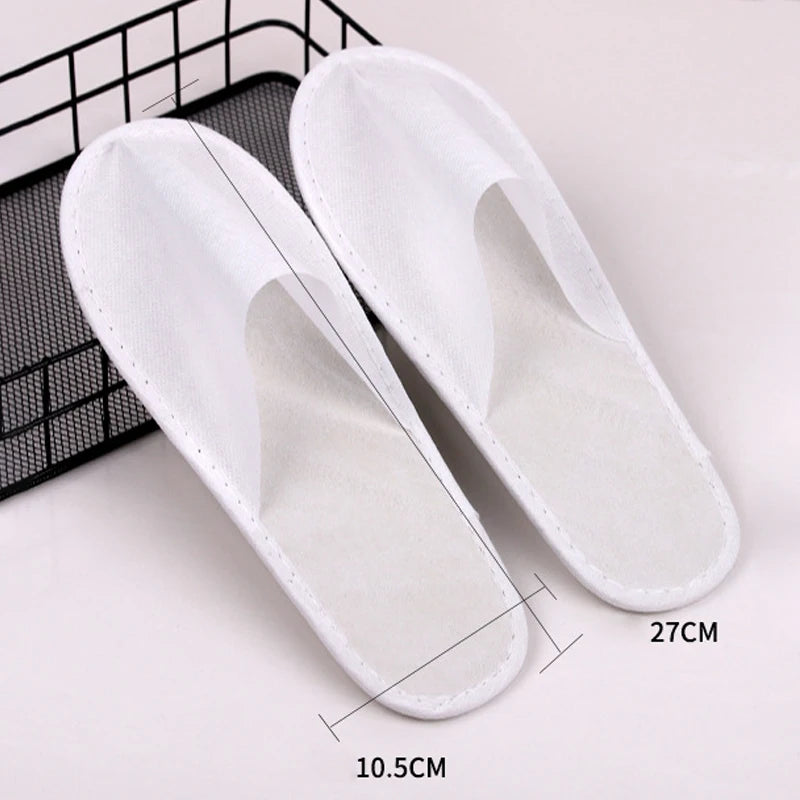 Hotel Room Essentials EVA Disposable Slippers Lightweight Soft for Guest Bed and Breakfast Vue White