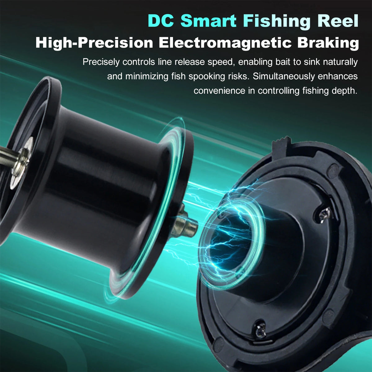 Dark God DC Baitcasting Reel Self-Charging Anti-Backlash Fishing Reel 7.2:1 Gear Ratio 5+1 Bearings 5KG Drag Universal Use Vue