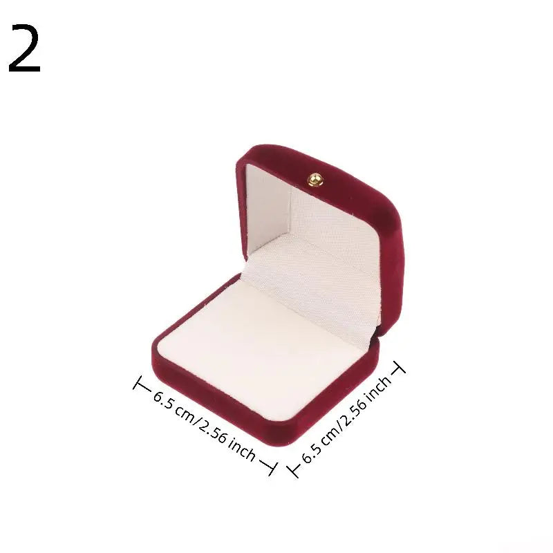 Flocking Gold Buckle Jewelry Box Pendant Ring Necklace Earring Bracelet Display Storage Box Luxury Feelings Packaging Box Vue 2