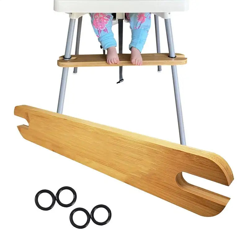 50cm Baby Highchair Foot Rest Footrest Baby Natural Bamboo Baby Highchair Foot Rest High Chair Footrest with Rubber Ring Vue Default Title