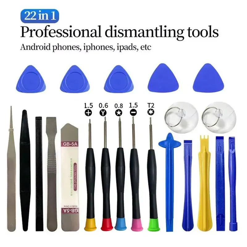 22 In 1 Universal Phone Repair Tools Kit Set Mobile Phone iPad Laptop Screwdriver Maintenance Kit Repair Tools Opening Set Vue