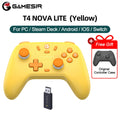 Gamesir Gamepads PC Switch 2 Controller Nova Lite Controle Hall Effective Joystick for Nintendo Switch Steam Android iOS Phone Vue Yellow