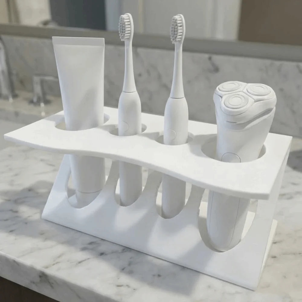 3D Printing Electric Toothbrush Holder Creative Stable Shaver Storage Rack Vertical 4 Holes Toothpaste Rack Vanity Organizer Vue