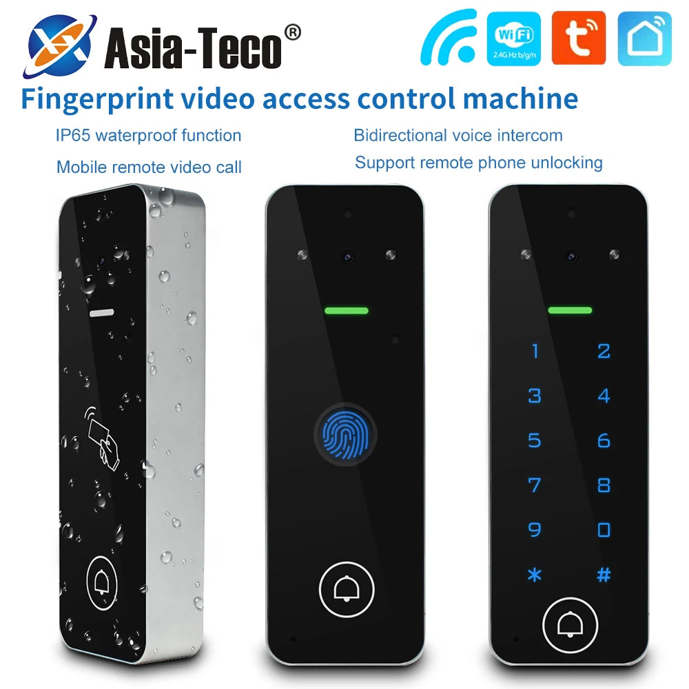 Video Intercom Access Control Keypad Visual Doorbell Tuya Smart WiFi RFID Digit Fingerprint Intercom System Outdoor Metal Case Vue