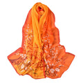Floral Print Chiffon Scarf Long Thin Shawl Silk Soft Protection