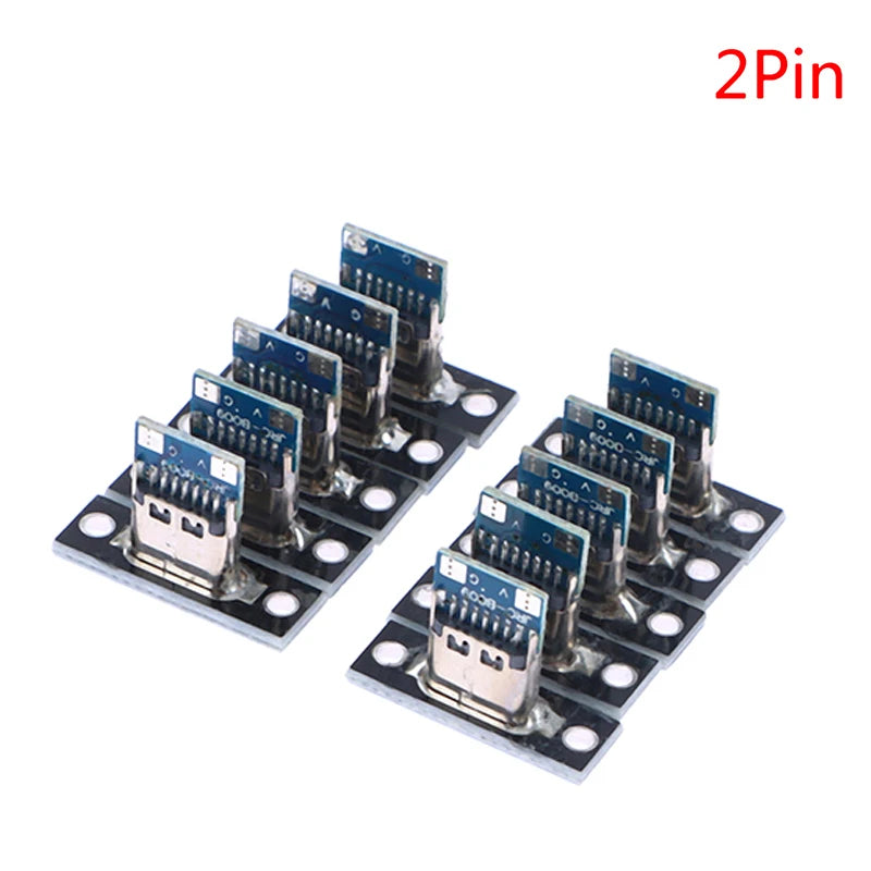 10pcs 3.1 Type-C 2Pin 4Pin Female Connector Jack Charging Port USB 3.1 Type C Socket With Screw fixing plate Type-C USB Jack Vue 2Pin