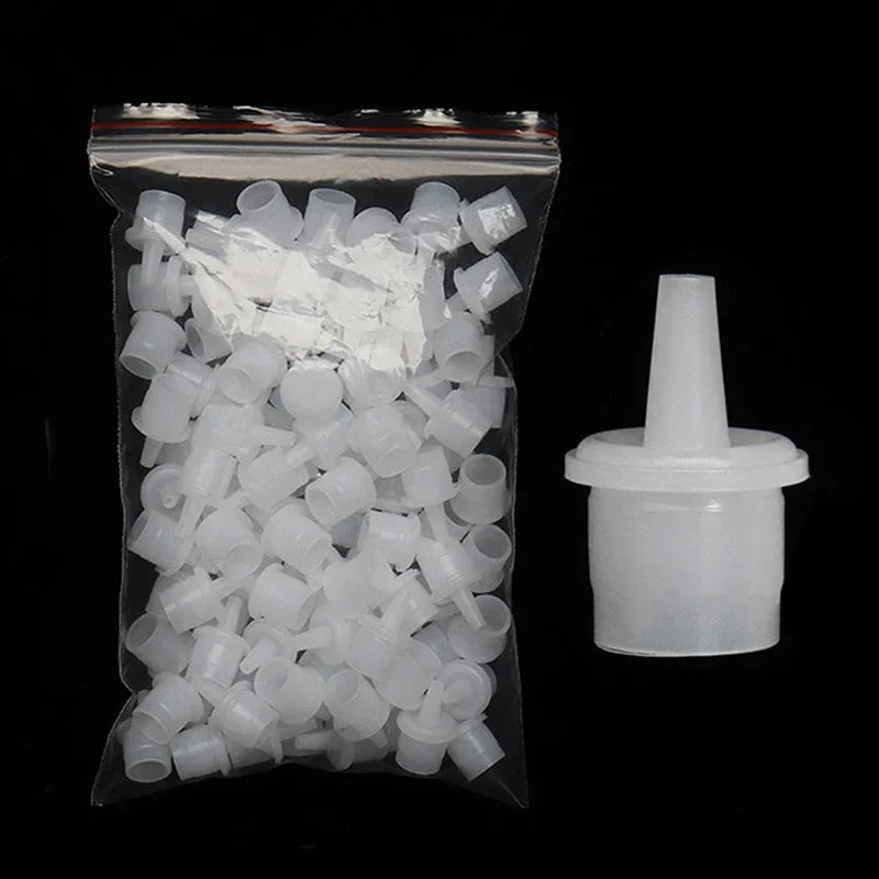 vvocci 20Pcs EyelashTools Individual Eyelashes Extension False Lash Glue Bottle Plug Adhesive Cup Nozzle Adhesive Holder Stopper Vue