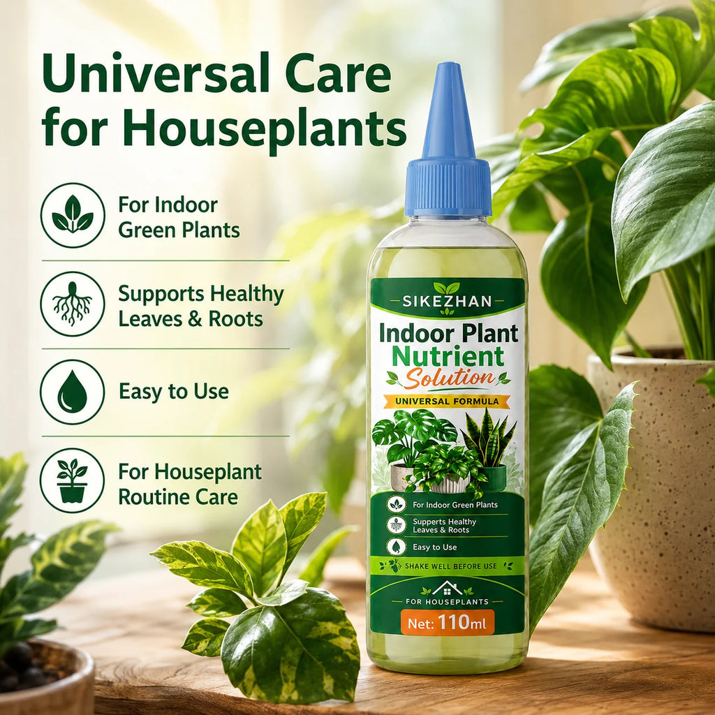SIKEZHAN Indoor Plant Nutrient Solution 110ml Universal Liquid Plant Food for Houseplants Green Leaves Roots Easy Use Vue