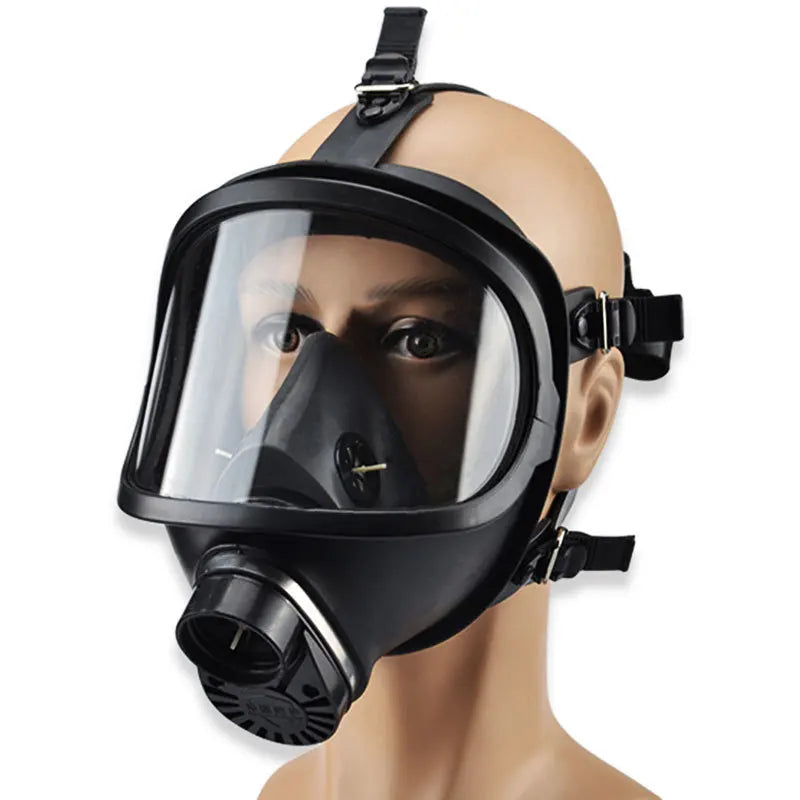Black MF14 Full Face Gas Mask Military Chemical Respirator Natural Rubber For Painting Spraying Welding Work Safety Protection Vue