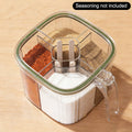 4 Grids Salt Pepper Seasoning Box Transparent Lid Spice Jar Chili