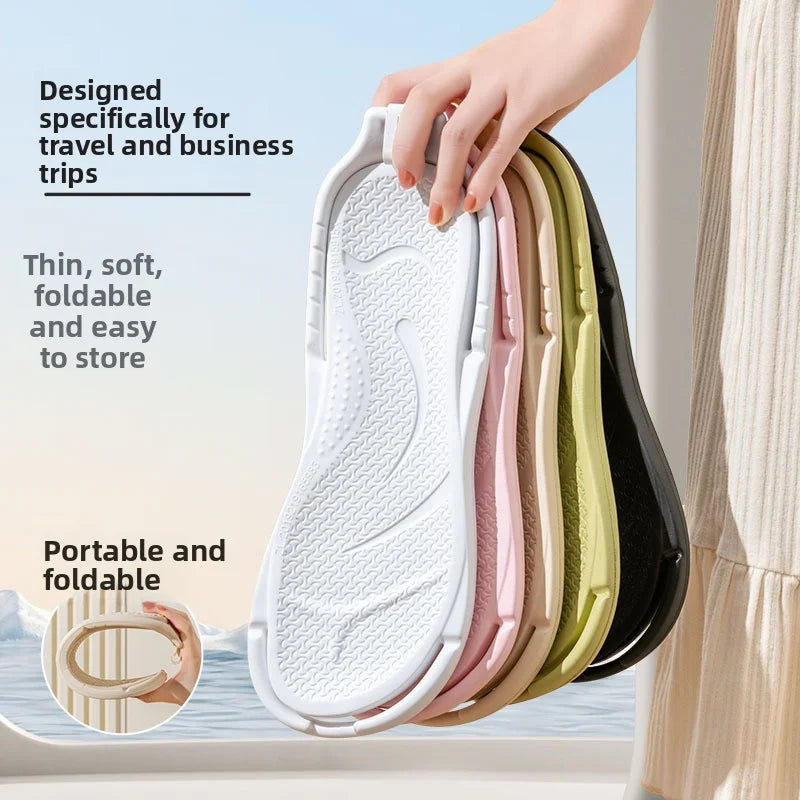 Foldable Travel Slippers Unisex EVA Flip Flops Hotel Non Slip Bathroom Indoor Outdoor Portable Lightweight Comfortable Vue