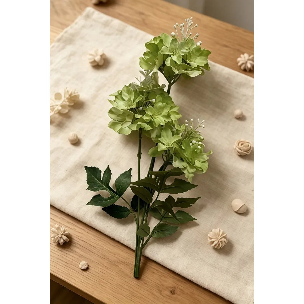 3Pcs Colorful Hydrangea Artificial Flowers Silk Cloth Handmade Long Stem No Fade for Home Garden Party Photo Decor Vue