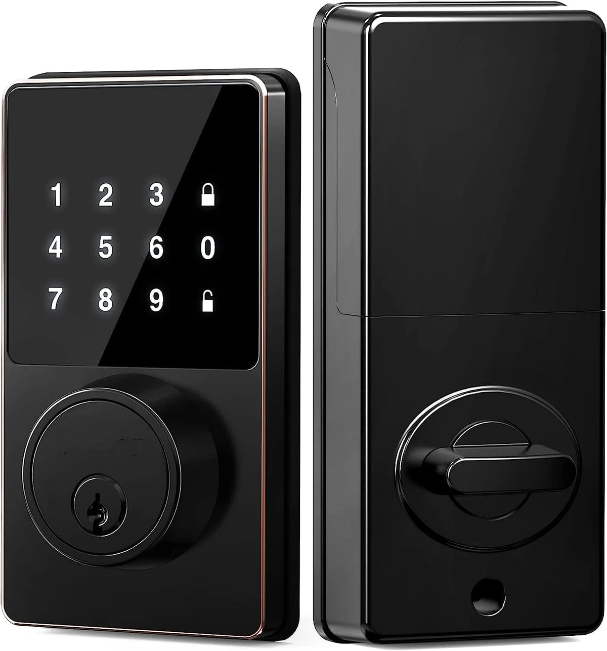 Smart Lock with Password, Keyless Entry Door Lock with Touchscreen Keypads, Easy to Install, App Unlock, 50 User Codes Vue With IC Card