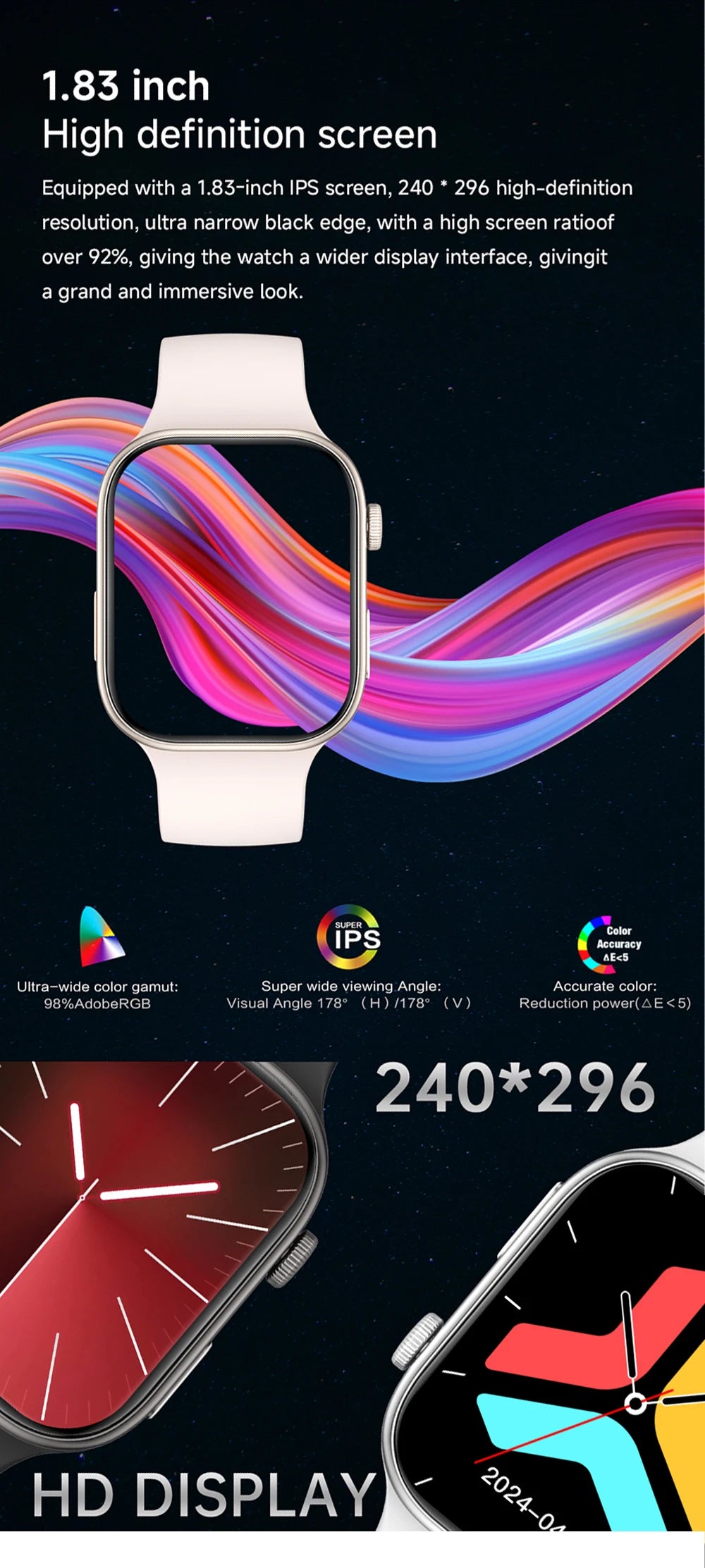 NEW Smartwatch 1.83"HD Screen Sleep&Health Monitoring Bluetooth Call Multi-Sport Modes Fashion Smart Watches For Women Men Gift Vue
