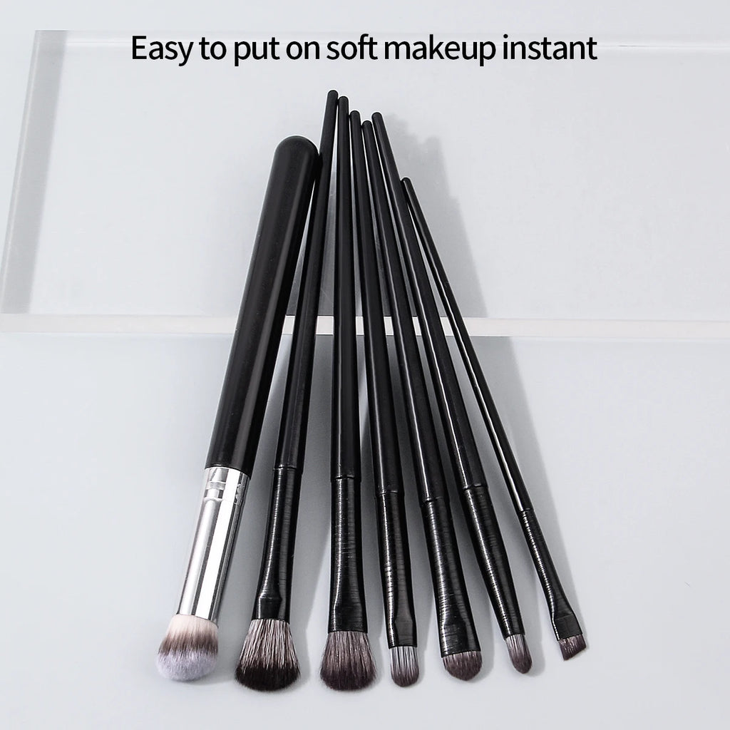 7PCS Makeup Brush Set: Eyeshadow Brush, Eyeliner Brush, Concealer Brush, Multi-Functional Facial Makeup Brush Tools Vue black