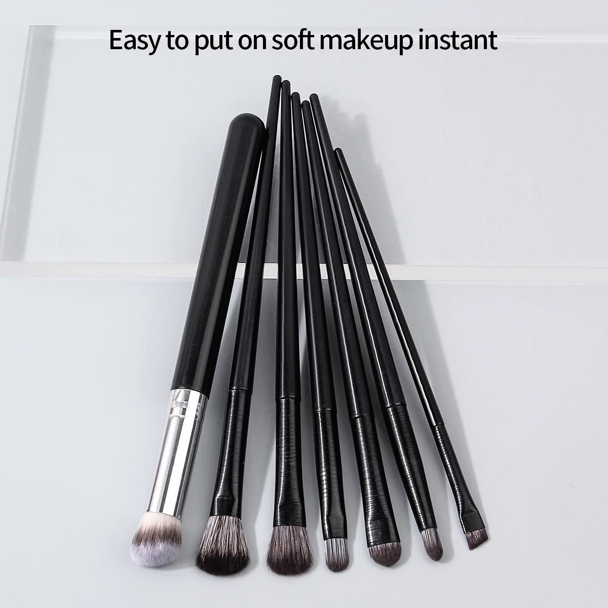 7PCS Makeup Brush Set: Eyeshadow Brush, Eyeliner Brush, Concealer Brush, Multi-Functional Facial Makeup Brush Tools Vue black