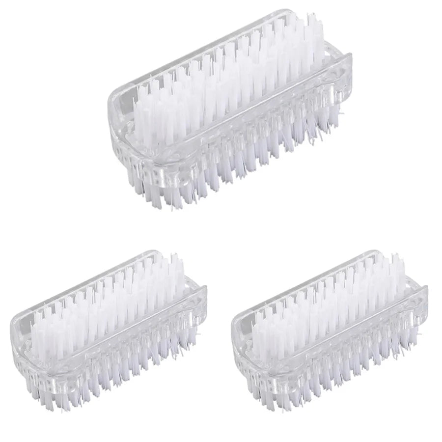 2/3pcs Nail Dust Powder Cleaning Brush Double Sided Hand Fingernail Toes Scrubbing Brush Cleaner Pedicure Scrub Cleaning Brushes Vue Clear