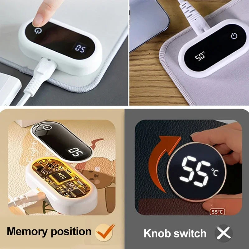 Heated Mouse Pad Desk Warmer | 5-Level Touch Control LED Heated Mouse Pad Vue