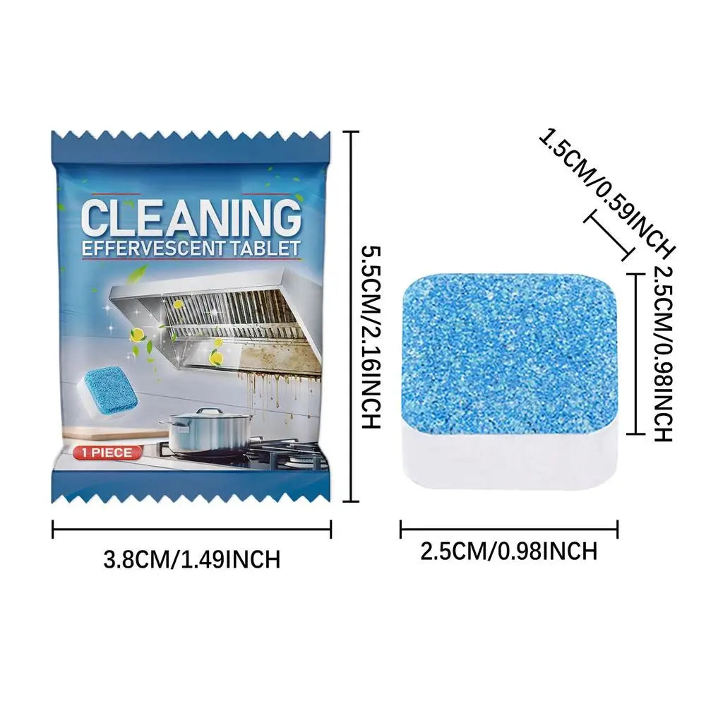 Effervescent Multi-Purpose Grease Remover Tablets, Powerful Kitchen Stove Cleaner & Degreaser for Grill, Range Hood & Appliances Vue A