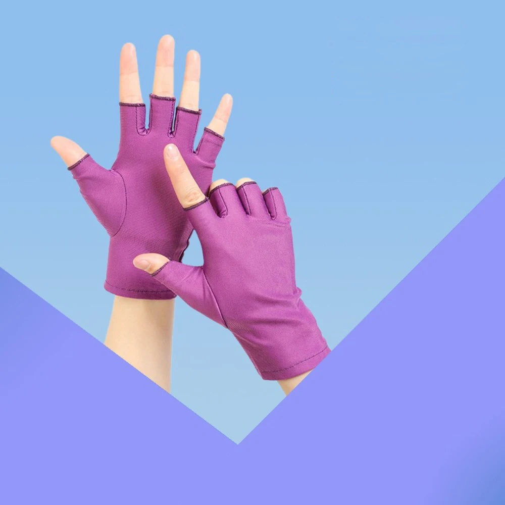Half Finger Sunscreen Gloves Anti-UV Highly Elastic Riding Driving