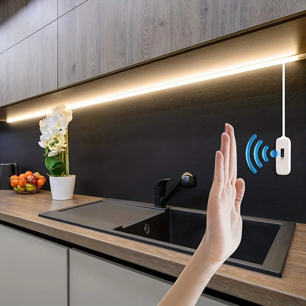 1M DC 5V Night Lights Lamp USB Gesture Sensor Dimmable 60 LEDs/m Strip Lights TV Backlight Kitchen Hand Sweep Waving Tape Diode Vue