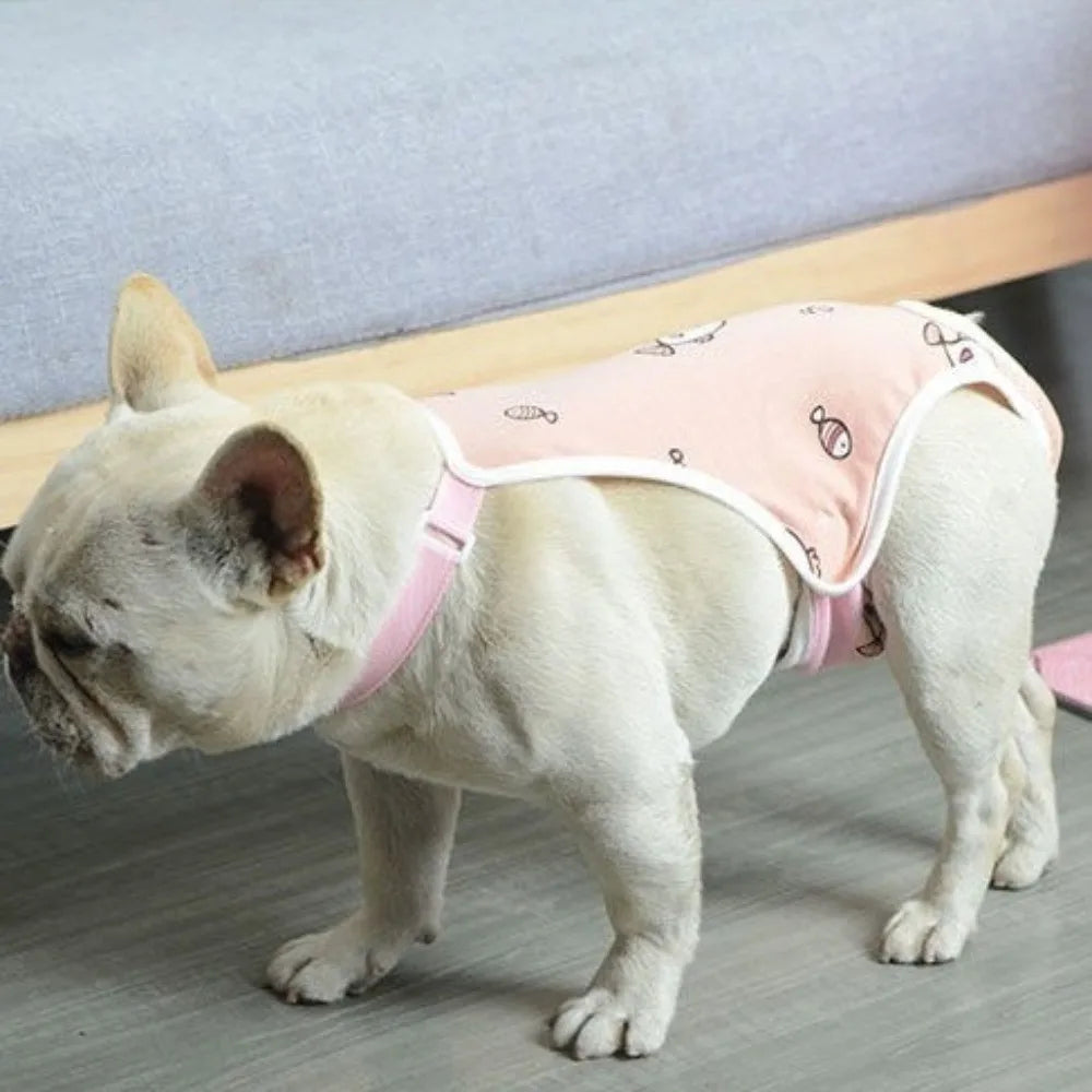 Cartoon Pattern Adjustable Dog Physiological Pants Shoulder Straps Leak Proof Dog Diapers Washable Dog Shorts Estrus Period Vue