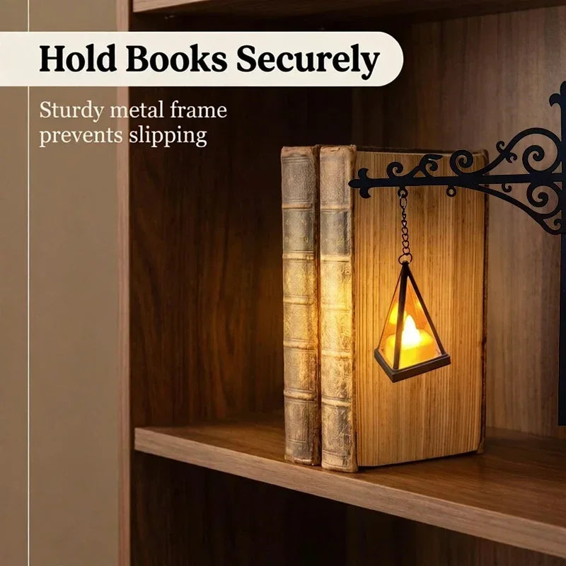 Mini Library Lantern Bookshelf Lamp – Retro Book Nook LED Light Decorative Bookshelf Lamp Vue