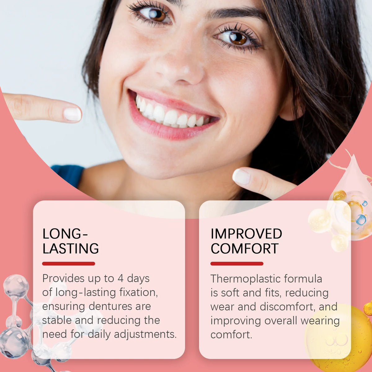 Comfort Denture Adhesives Glue Teeth Care Thermoplastic Denture Silicone Reline Kit Adhesive Cushion Friction Fixed Dentures Vue
