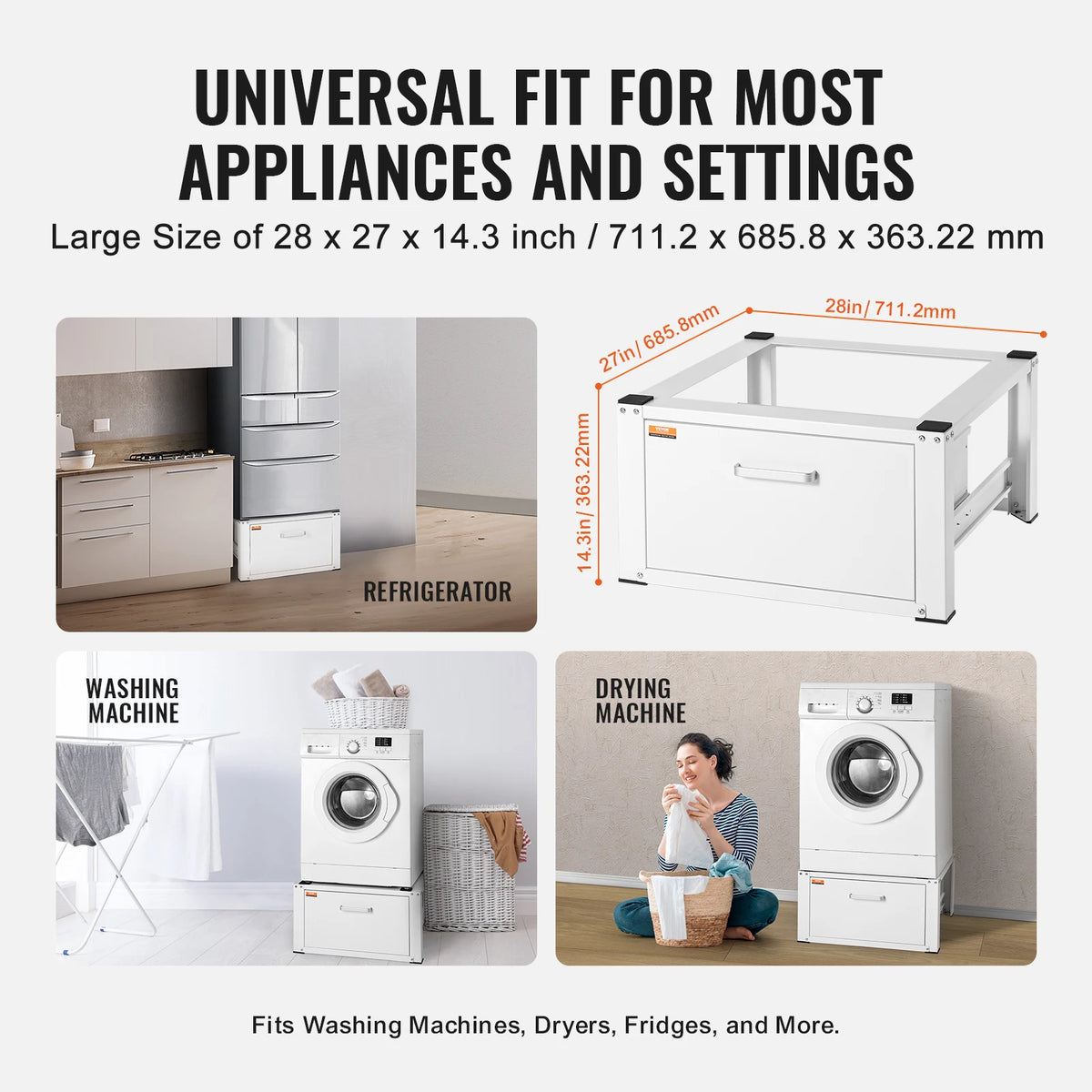 Heavy-Duty Washer & Dryer Pedestal Stand with Storage Drawer Washer Dryer Pedestal Vue