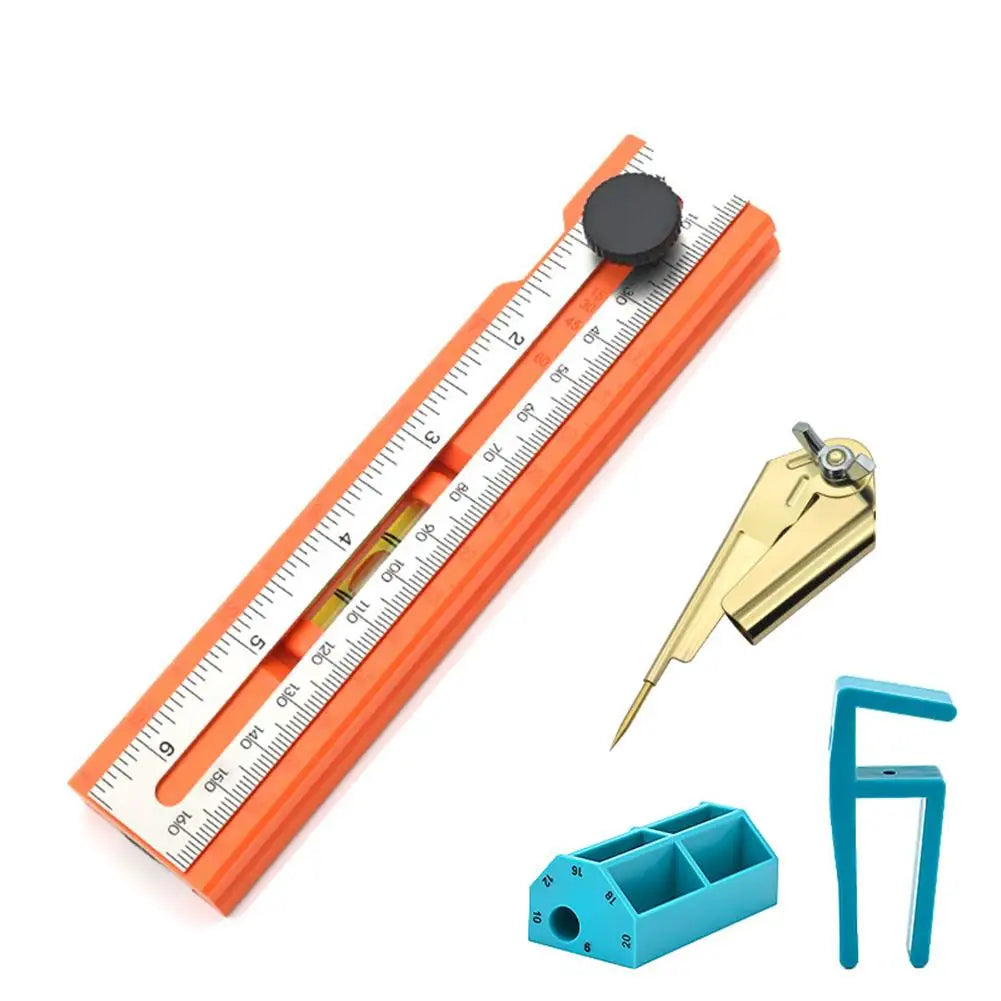 Multifunctional Angle Ruler, Precision Woodworking Protractor Level Measure Tool For Carpenter, 90/45 Degree With Depth Gauge Vue E CN
