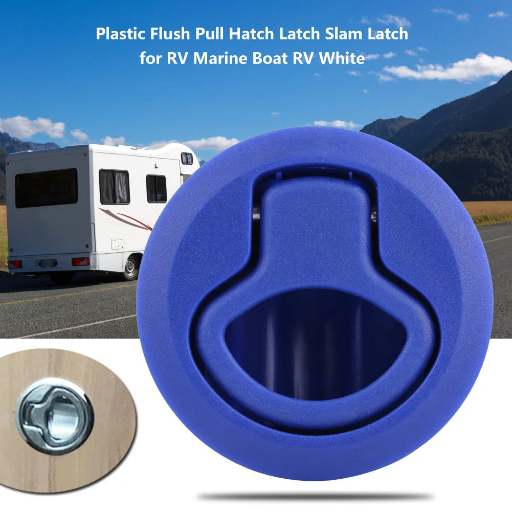 1.8inch Flush Pull Plastic Flush Pull Hatch for RV Marine Boat RV White Vue