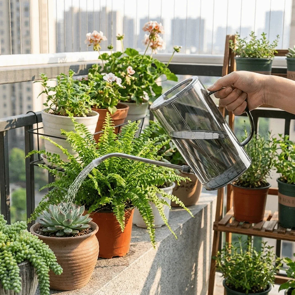 Large Capacity Plant Watering Kettle Plastic with Scale Watering Can Leak-Proof Transparent Long Nozzle Watering Kettle Vue