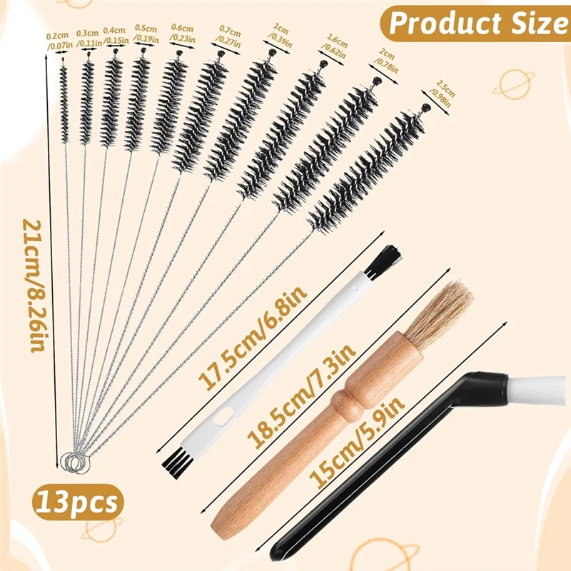 Cleaning Brush Set 13 PCS Coffee Brush Espresso Machine Cleaning Brushes Kit For Espresso Machine Cleaningabkw Vue